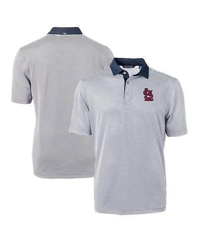 Cutter & Buck Men's Navy/White St. Louis Cardinals Virtue Eco Pique Micro Stripe Polo Shirt