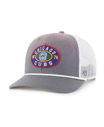 '47 Brand Men's Gray/White Chicago Cubs Tide Sweep Rope Trucker Adjustable Hat