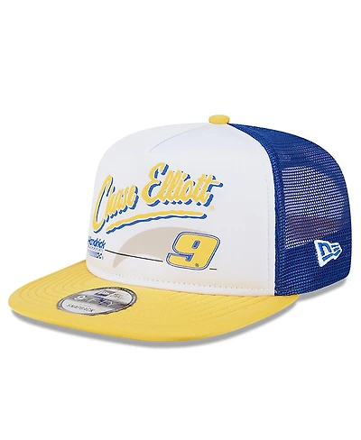 New Era Men's Blue Chase Elliott 9FIFTY A-Frame Retro Script Snapback Hat