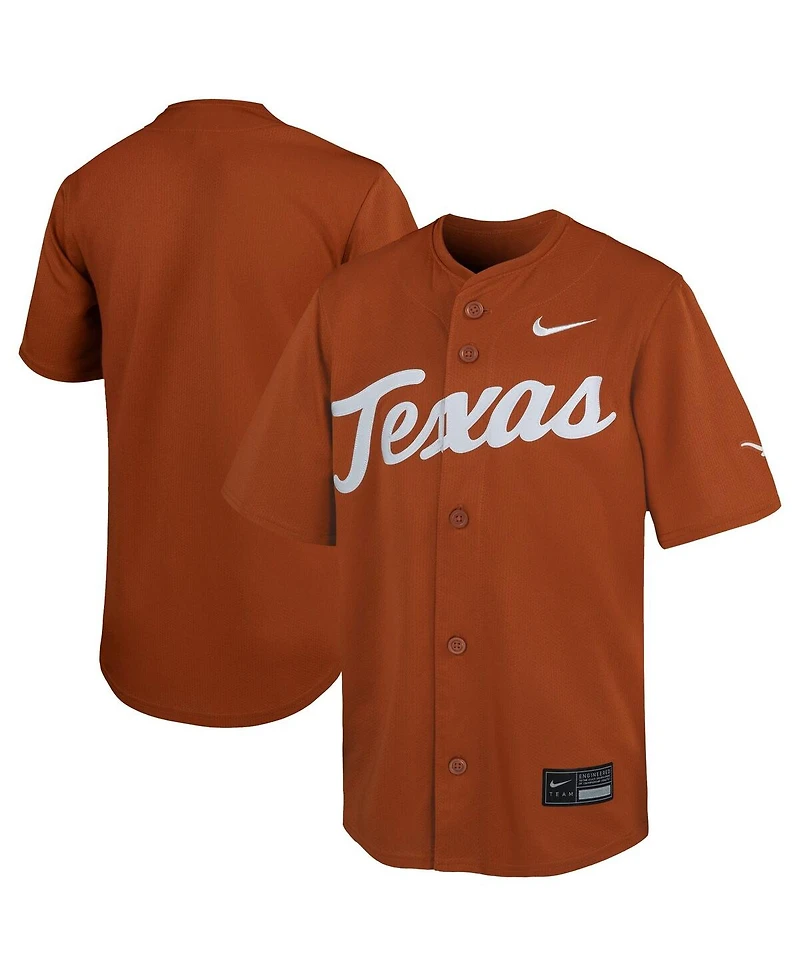 Nike Big Boys and Girls Texas Orange Texas Longhorns Limited Baseball Jersey