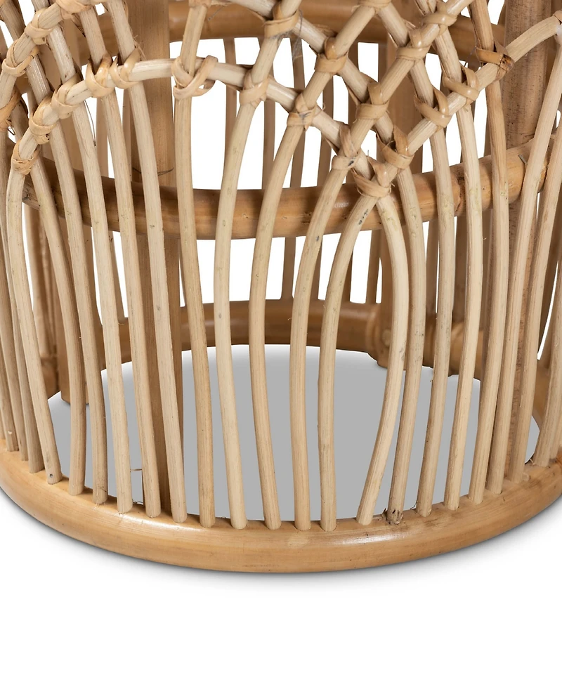 bali & pari 15.4" Finished Rattan Edena Modern Bohemian End Table
