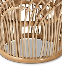bali & pari 15.4" Finished Rattan Edena Modern Bohemian End Table