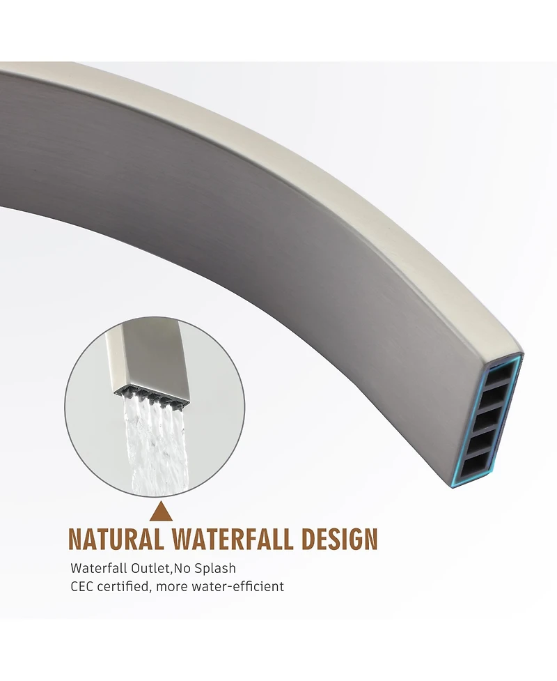 Freestanding Bathtub Faucet Floor Mount Tub Filler Brushed Nickel Brass Bathroom Faucets Single Handle with Hand Shower