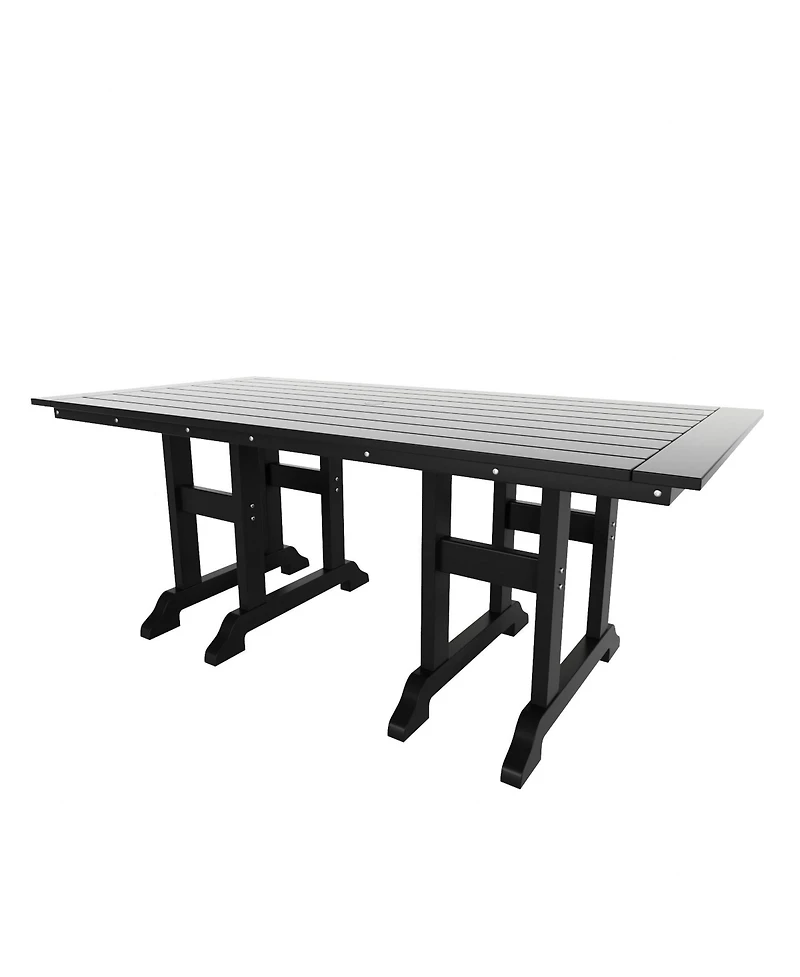 7-Piece Hdpe Rectangular Patio Dining Table Set with Foldable Chairs