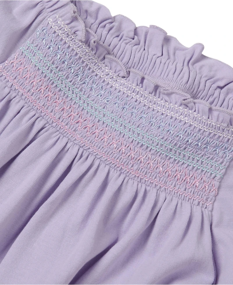 Lands' End Girls Short Sleeve Smock Flutter Top