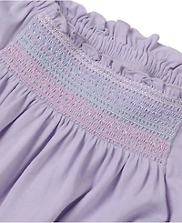 Lands' End Girls Short Sleeve Smock Flutter Top