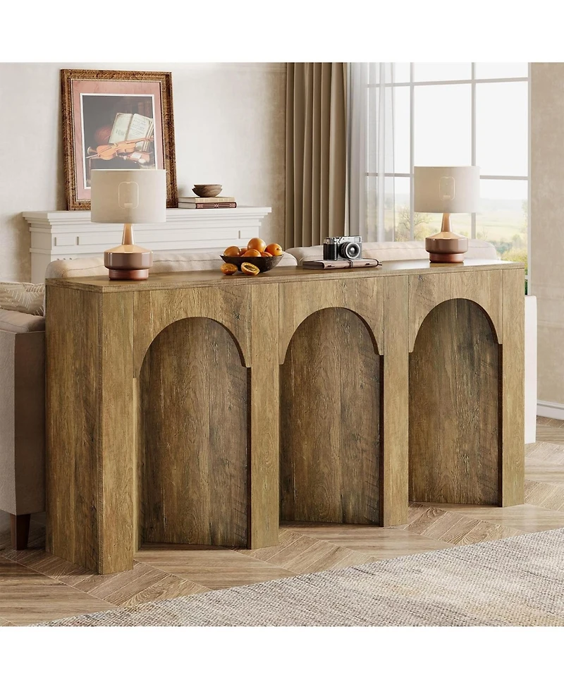 Tribesigns 63-Inch Long Sofa Console Table, Farmhouse Narrow Entryway Table for Hallway, Foyer, Entrance, Living Room
