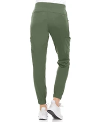 Medichic Women's Scrubs Mid Rise Six Pocket Yoga Scrub Joggers, Wine Large