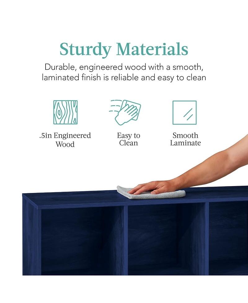 Best Choice Products 6-Cube Bookshelf, 11in Display Storage System, Organizer w/ Removable Back Panels