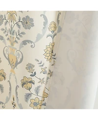 Hlc.me Clara Floral Damask Patterned Window Back Tab Rod Pocket Curtains Bedroom