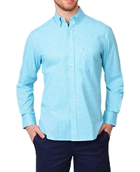 Tailorbyrd Men's Signature Micro Gingham Long Sleeve Shirt