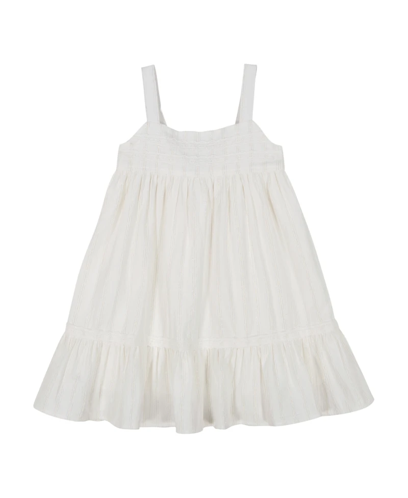 Calvin Klein Toddler and Little Girls Lurex Crochet Stripe Strappy Sundress