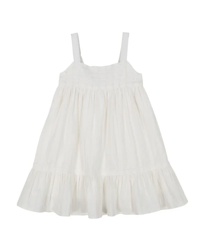 Calvin Klein Toddler and Little Girls Lurex Crochet Stripe Strappy Sundress