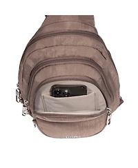 Baggallini Securtex Anti-Theft Multi Zip Sling Bag