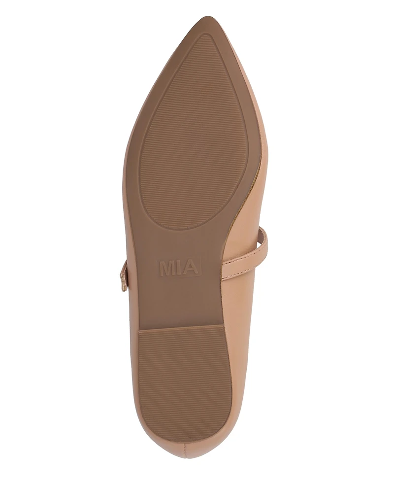 Mia Women's Aviba Mary-Jane Pointed Toe Flats