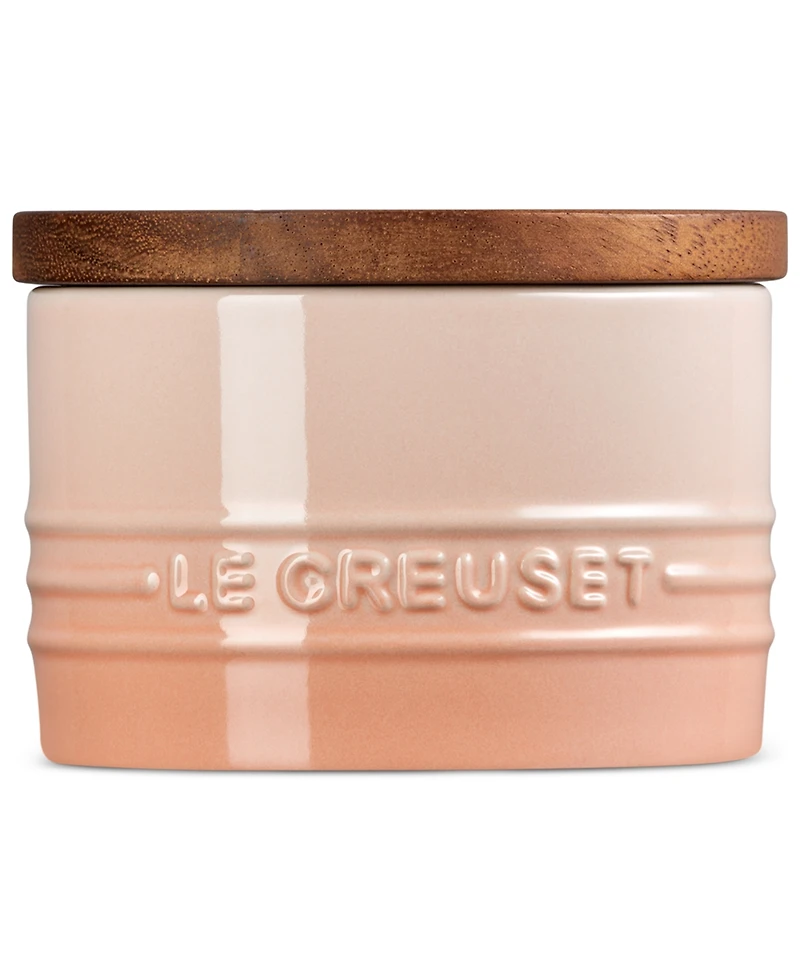 Le Creuset Stoneware Signature Salt Cellar with Wood Lid, 7-Oz.