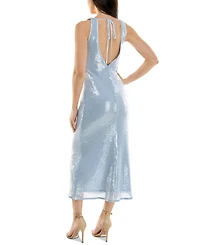 Juniors' Sequin Plunge-Neck Midi Dress, Created for Macy's