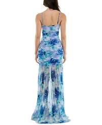 Juniors' Bax Shirred Slit-Front Sleeveless Gown, Created for Macy's