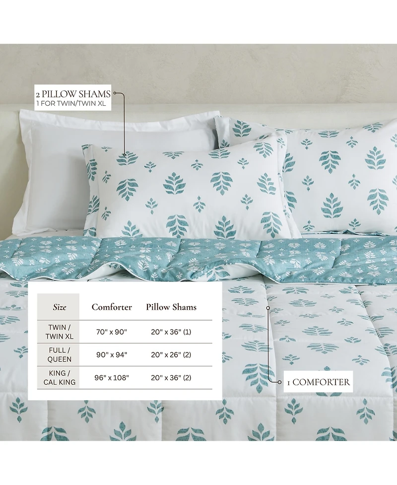 Linery & Co. Reversible Down Alternative Printed Comforter Set