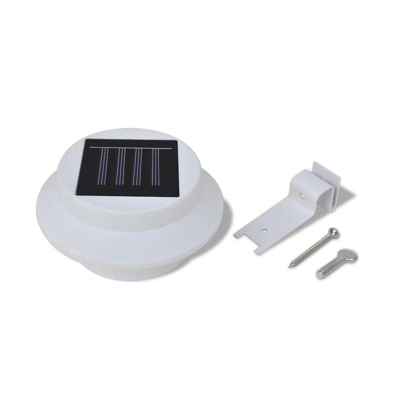 Outdoor Solar Lamp Set 6 pcs Fence Light Gutter Light White