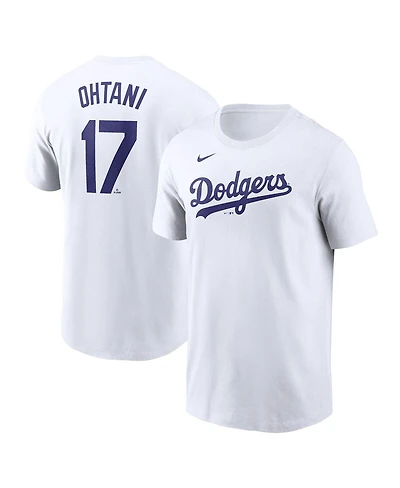 Nike Men's Shohei Ohtani White Los Angeles Dodgers 2024 Fuse Name Number T-Shirt