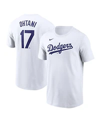 Nike Men's Shohei Ohtani White Los Angeles Dodgers 2024 Fuse Name Number T-Shirt