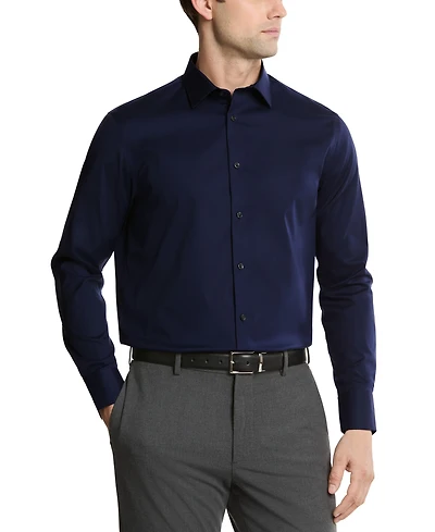 Calvin Klein Men's Refined Cotton Stretch Regular Fit Dress Shirt