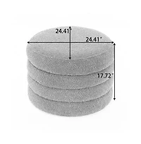 Round Velvet Storage Ottoman, 24" Upholstered Footstool, Makeup Stool, Bedroom Bench, Living Room Accent Seat-The Pop Home