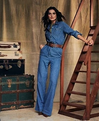 Lauren Ralph Lauren Vachetta Leather Wide Belt