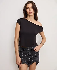 Good American Stretch Jersey Asymmetric Top, Regular & Plus Sizes