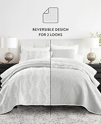 ienjoy Home Distressed Diamond Reversible 3-Pc. Lightweight Quilt Set, Full/Queen