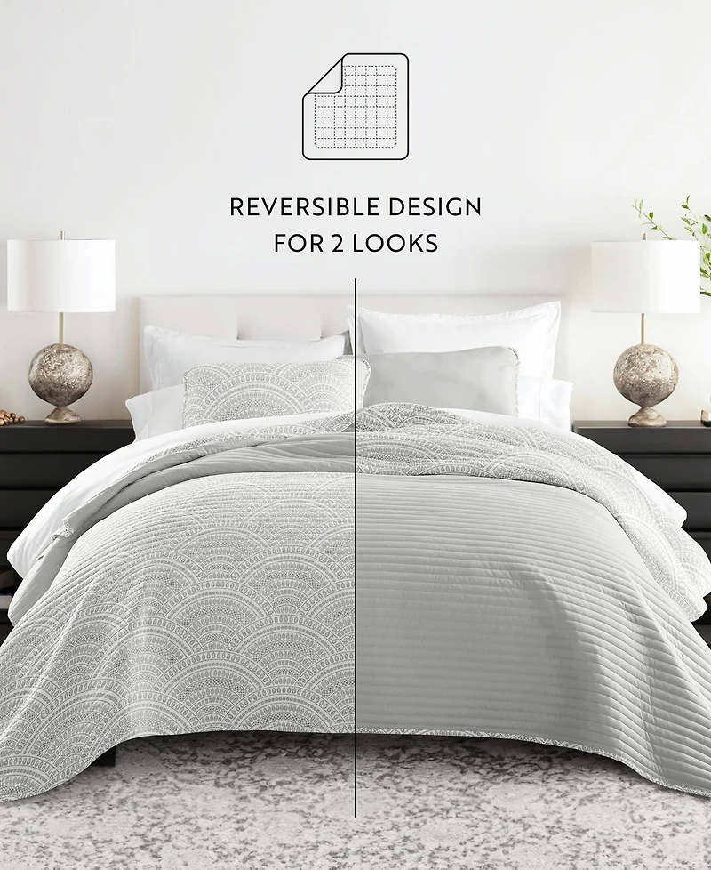ienjoy Home Scallop Reversible 2-Pc. Lightweight Quilt Set, Twin/Twin Xl