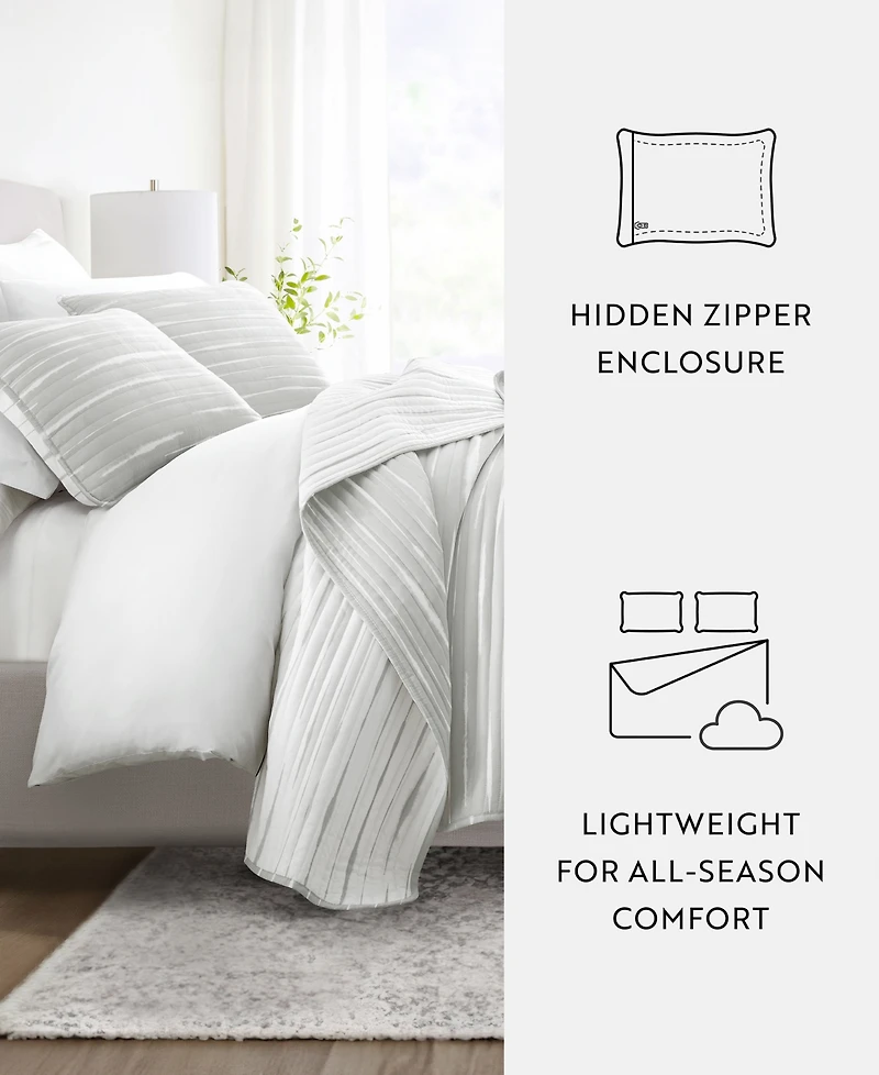 ienjoy Home Horizon Lines Reversible -Pc. Lightweight Quilt Set