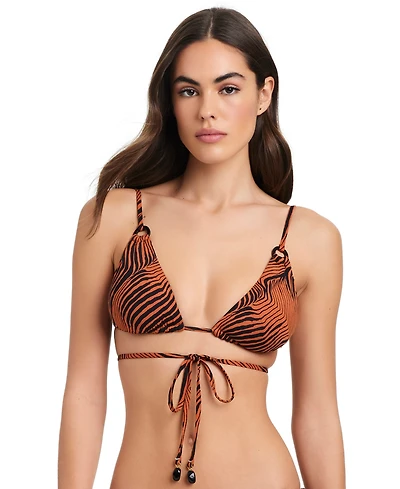 Red Carter Women's Strappy-Back Triangle Bikini Top