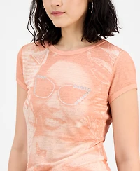 Guess Women's Short-Sleeve Sunny Burnout Tee