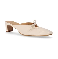 Amar Cream Leather Mules