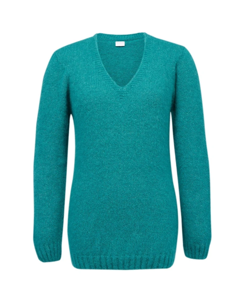 Celtic & Co. Women's Alpaca Cott Slouch V Neck Sweater
