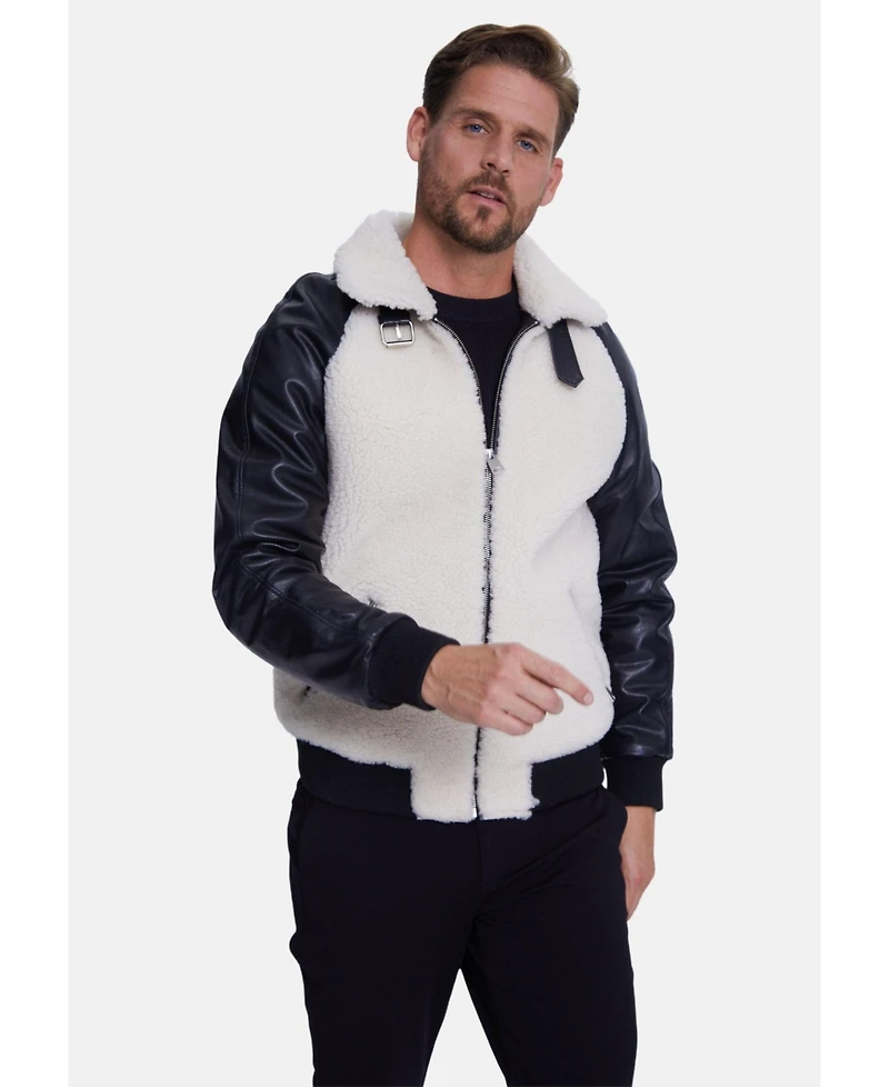 Furniq Uk Big & Tall Shearling Jacket