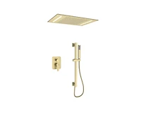 Casainc Led Light Pressure-balanced Valve Included All-In-One Kit with Rough In-Valve Thermostatic Shower System
