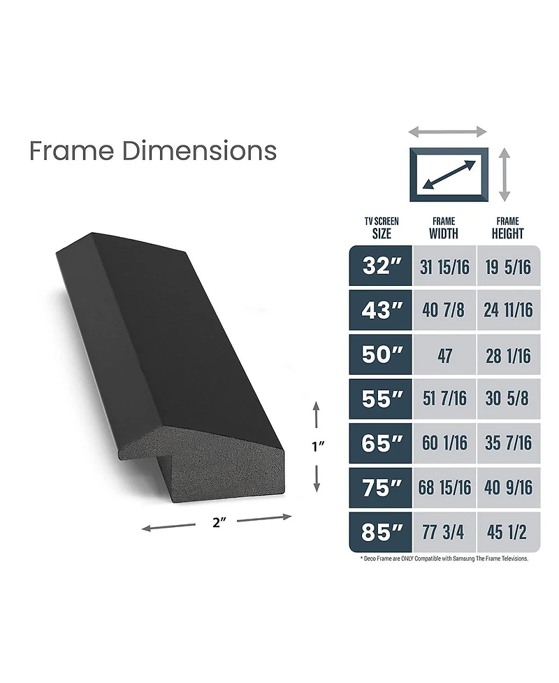 Deco Tv Frames 32" Slim Frame for Samsung The 2021-2025