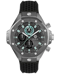 Philipp Plein Men's Chronograph Royal Black Silicone Strap Watch 46mm