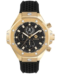 Philipp Plein Men's Chronograph Royal Black Silicone Strap Watch 46mm