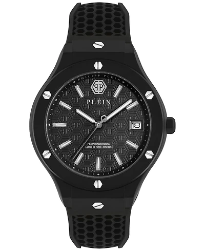 Philipp Plein Men's Underdog Black Silicone Strap Watch 44mm
