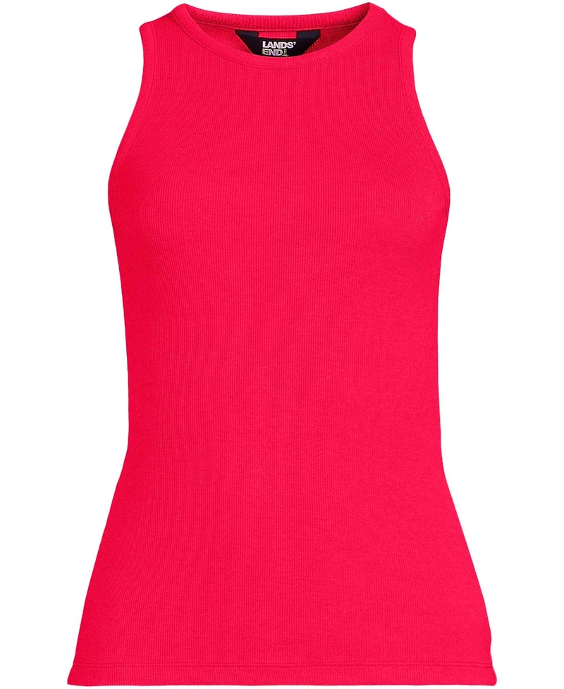 Lands' End Women's Drapey Rib Fitted Tank Top