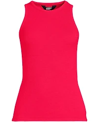 Lands' End Women's Drapey Rib Fitted Tank Top