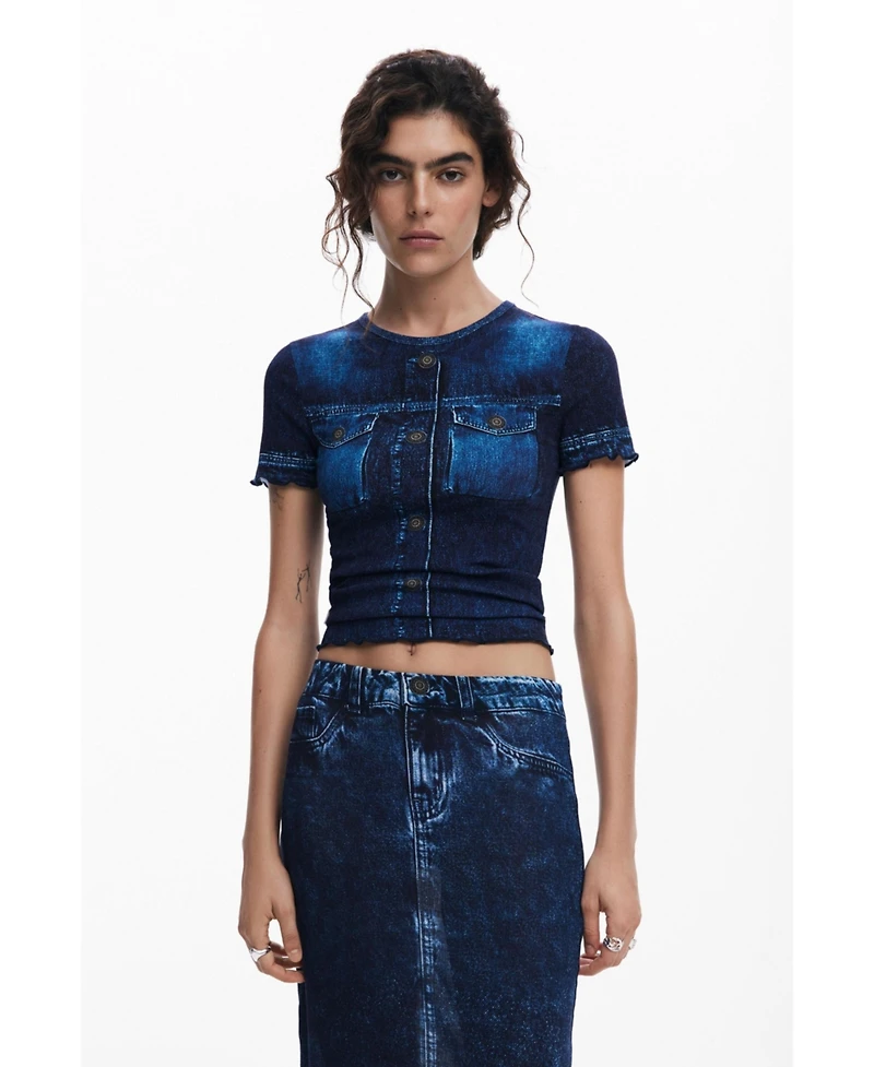 Desigual Women's Denim-effect skirt