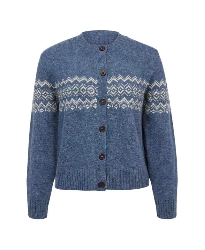 Celtic & Co. Women's Fair Isle Crew Neck Cardigan