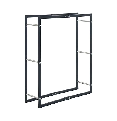 Firewood Rack Black 31.5"x9.8"x39.4" Steel