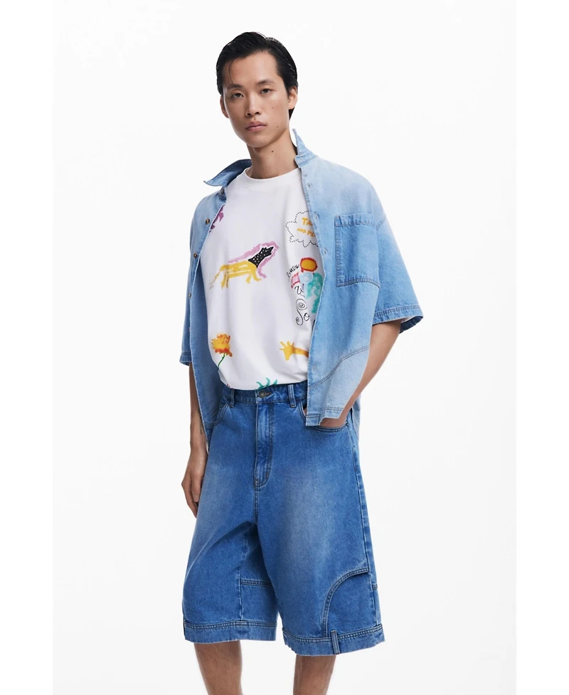 Desigual Men's Upcycling denim Bermuda shorts