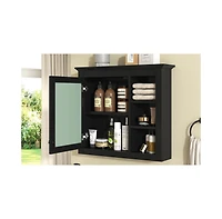 Wall-Mounted Medicine Cabinet with Mirror and Shelves (30" x 28")